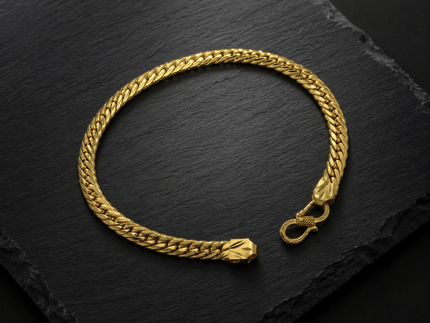 AURIC CUBAN LINK MICRO GOLD PLATED BRACELET FOR MEN | PREMIUM BRASS CUBAN LINK BRACELET