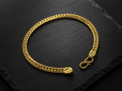 AURIC CUBAN LINK MICRO GOLD PLATED BRACELET FOR MEN | PREMIUM BRASS CUBAN LINK BRACELET