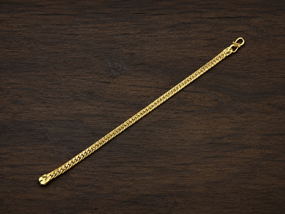 AURIC CUBAN LINK MICRO GOLD PLATED BRACELET FOR MEN | PREMIUM BRASS CUBAN LINK BRACELET