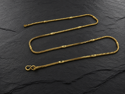 AURIC LINEA MICRO GOLD PLATED GOLD CHAIN FOR MEN | PREMIUM BRASS MEN'S CHAIN