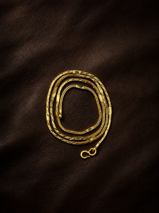 AURIC LINEA MICRO GOLD PLATED GOLD CHAIN FOR MEN | PREMIUM BRASS MEN'S CHAIN