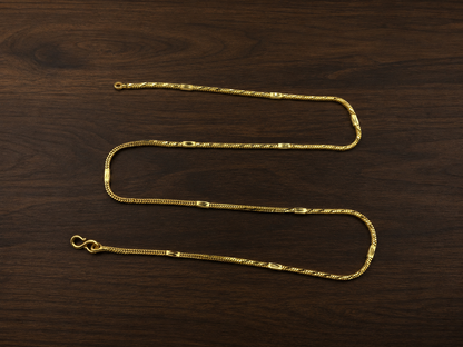 AURIC LINEA MICRO GOLD PLATED GOLD CHAIN FOR MEN | PREMIUM BRASS MEN'S CHAIN