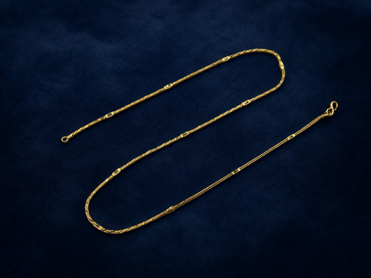 AURIC LINEA MICRO GOLD PLATED GOLD CHAIN FOR MEN | PREMIUM BRASS MEN'S CHAIN