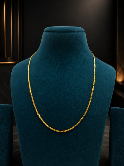 AURIC LINEA MICRO GOLD PLATED GOLD CHAIN FOR MEN | PREMIUM BRASS MEN'S CHAIN