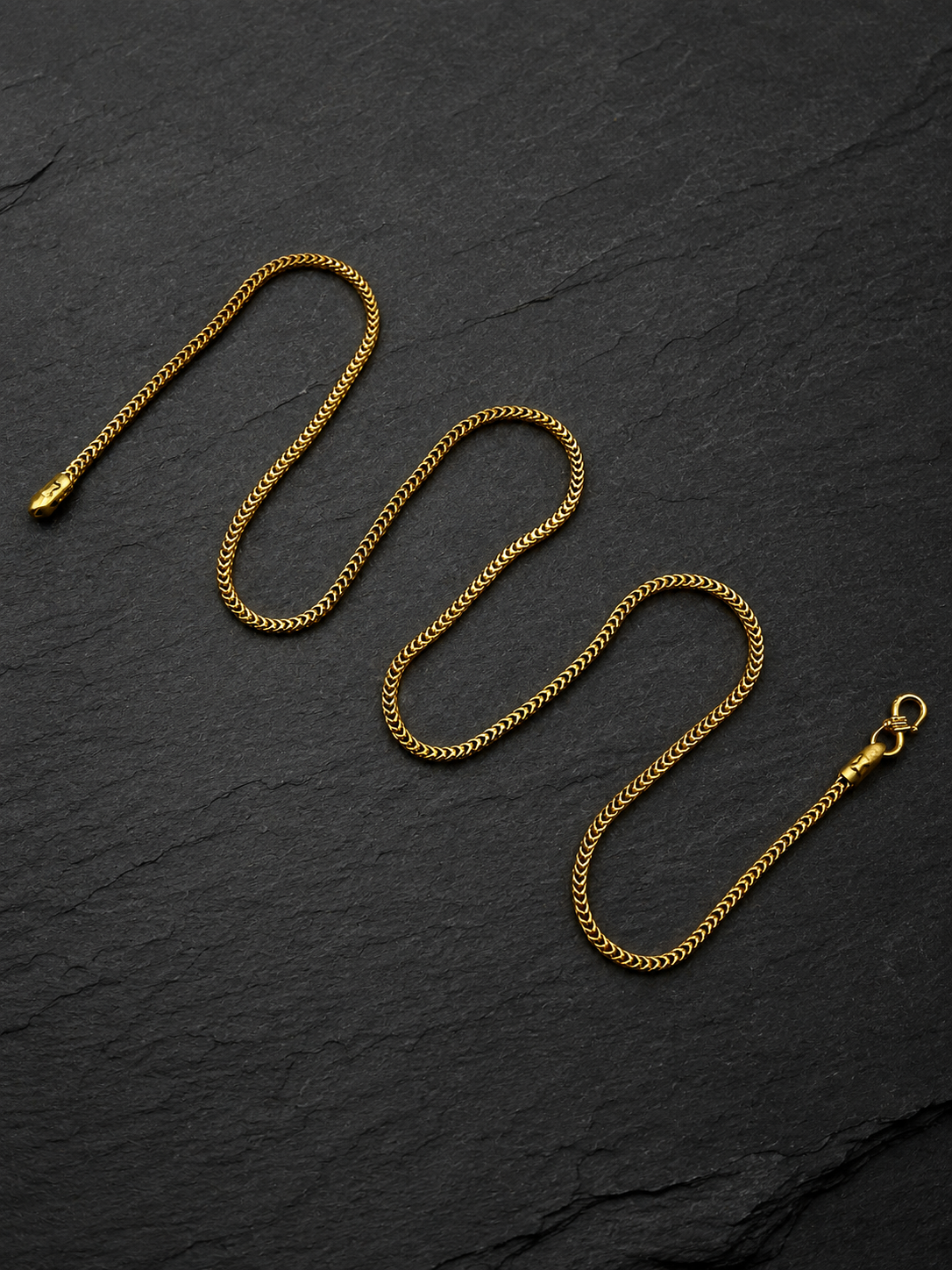 AURIC CHEVRON MICRO GOLD PLATED GOLD CHAIN FOR MEN | PREMIUM BRASS MEN'S CHAIN