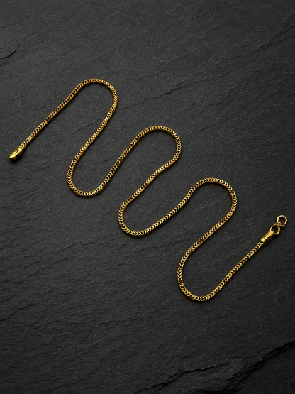 AURIC CHEVRON MICRO GOLD PLATED GOLD CHAIN FOR MEN | PREMIUM BRASS MEN'S CHAIN