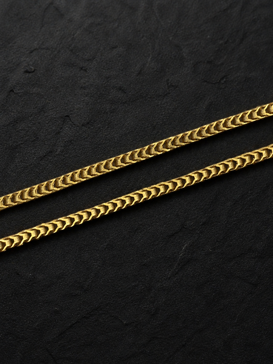 AURIC CHEVRON MICRO GOLD PLATED GOLD CHAIN FOR MEN | PREMIUM BRASS MEN'S CHAIN