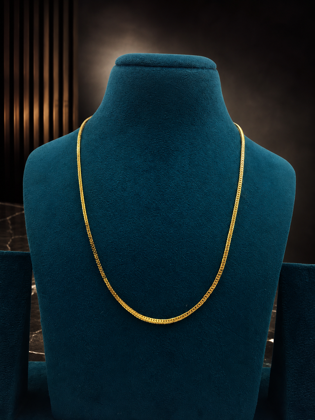 AURIC CHEVRON MICRO GOLD PLATED GOLD CHAIN FOR MEN | PREMIUM BRASS MEN'S CHAIN