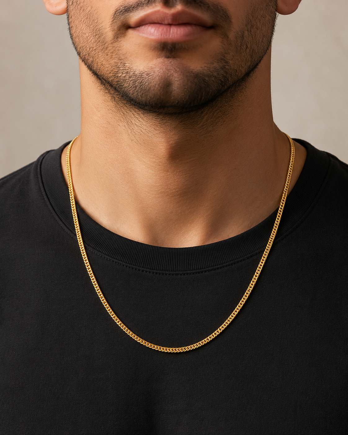 AURIC CHEVRON MICRO GOLD PLATED GOLD CHAIN FOR MEN | PREMIUM BRASS MEN'S CHAIN