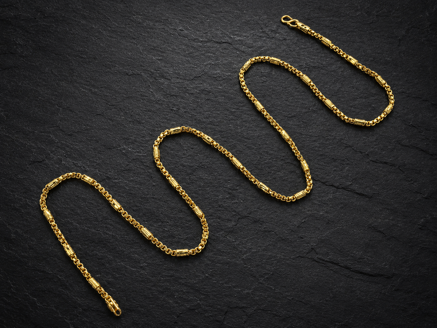 AURIC BOX LINK MICRO GOLD PLATED GOLD CHAIN FOR MEN | PREMIUM BRASS BOX CHAIN