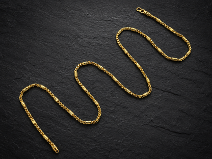 AURIC BOX LINK MICRO GOLD PLATED GOLD CHAIN FOR MEN | PREMIUM BRASS BOX CHAIN