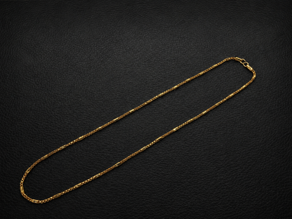 AURIC BOX LINK MICRO GOLD PLATED GOLD CHAIN FOR MEN | PREMIUM BRASS BOX CHAIN