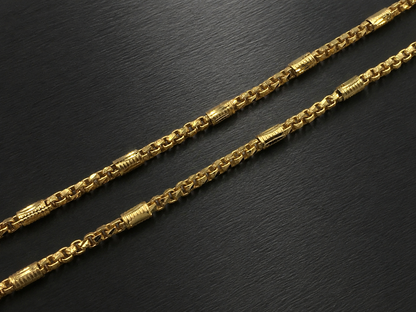 AURIC BOX LINK MICRO GOLD PLATED GOLD CHAIN FOR MEN | PREMIUM BRASS BOX CHAIN