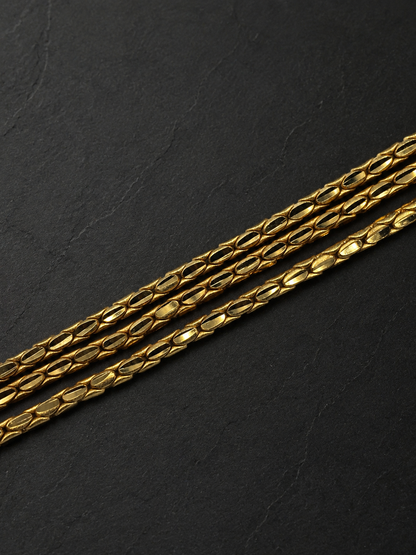 ELITE OVAL LINK MICRO GOLD PLATED GOLD CHAIN FOR MEN | PREMIUM BRASS OVAL LINK CHAIN