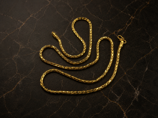 ELITE OVAL LINK MICRO GOLD PLATED GOLD CHAIN FOR MEN | PREMIUM BRASS OVAL LINK CHAIN