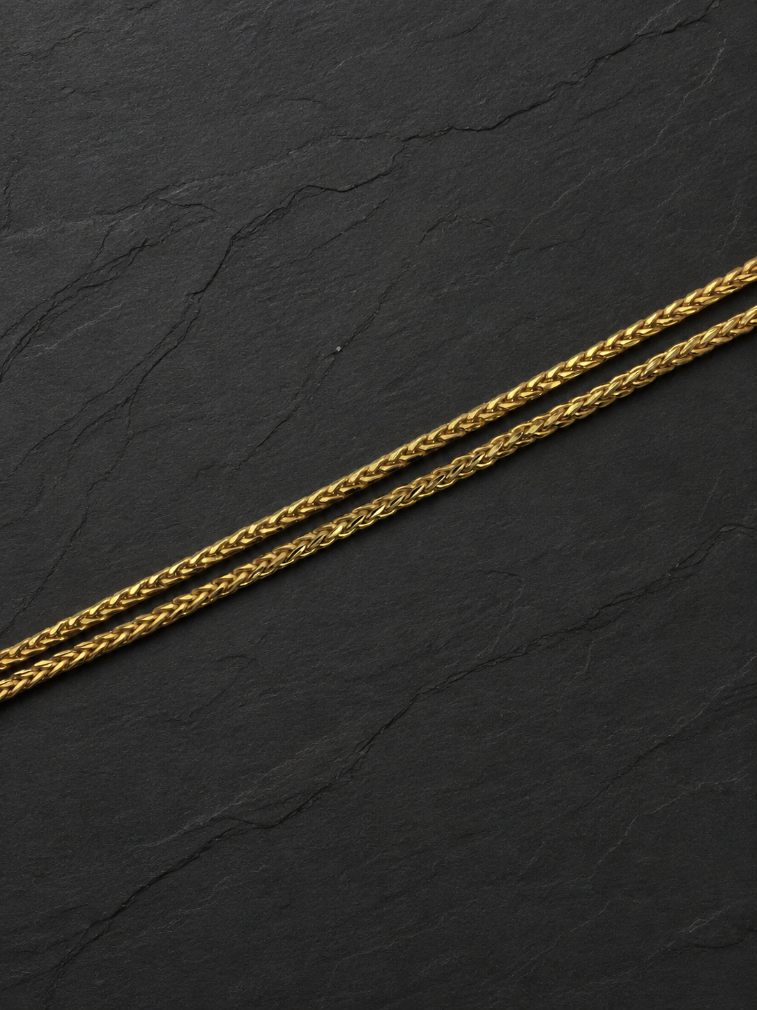 ELITE WHEAT LINK MICRO GOLD PLATED GOLD CHAIN FOR MEN | PREMIUM BRASS WHEAT CHAIN