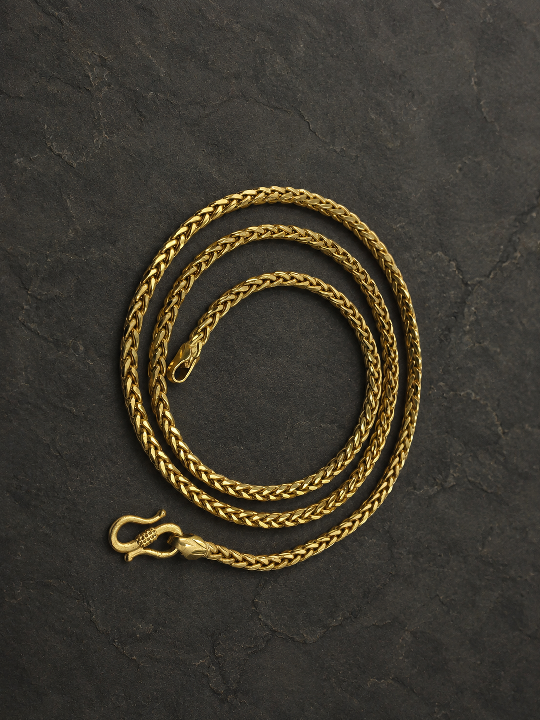 ELITE WHEAT LINK MICRO GOLD PLATED GOLD CHAIN FOR MEN | PREMIUM BRASS WHEAT CHAIN