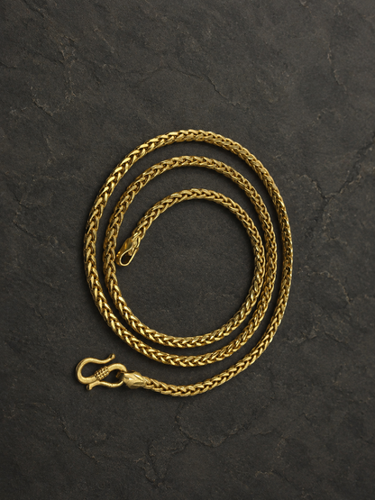 ELITE WHEAT LINK MICRO GOLD PLATED GOLD CHAIN FOR MEN | PREMIUM BRASS WHEAT CHAIN