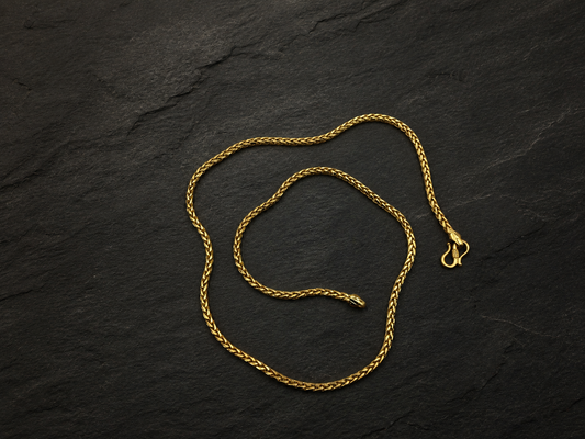 ELITE WHEAT LINK MICRO GOLD PLATED GOLD CHAIN FOR MEN | PREMIUM BRASS WHEAT CHAIN