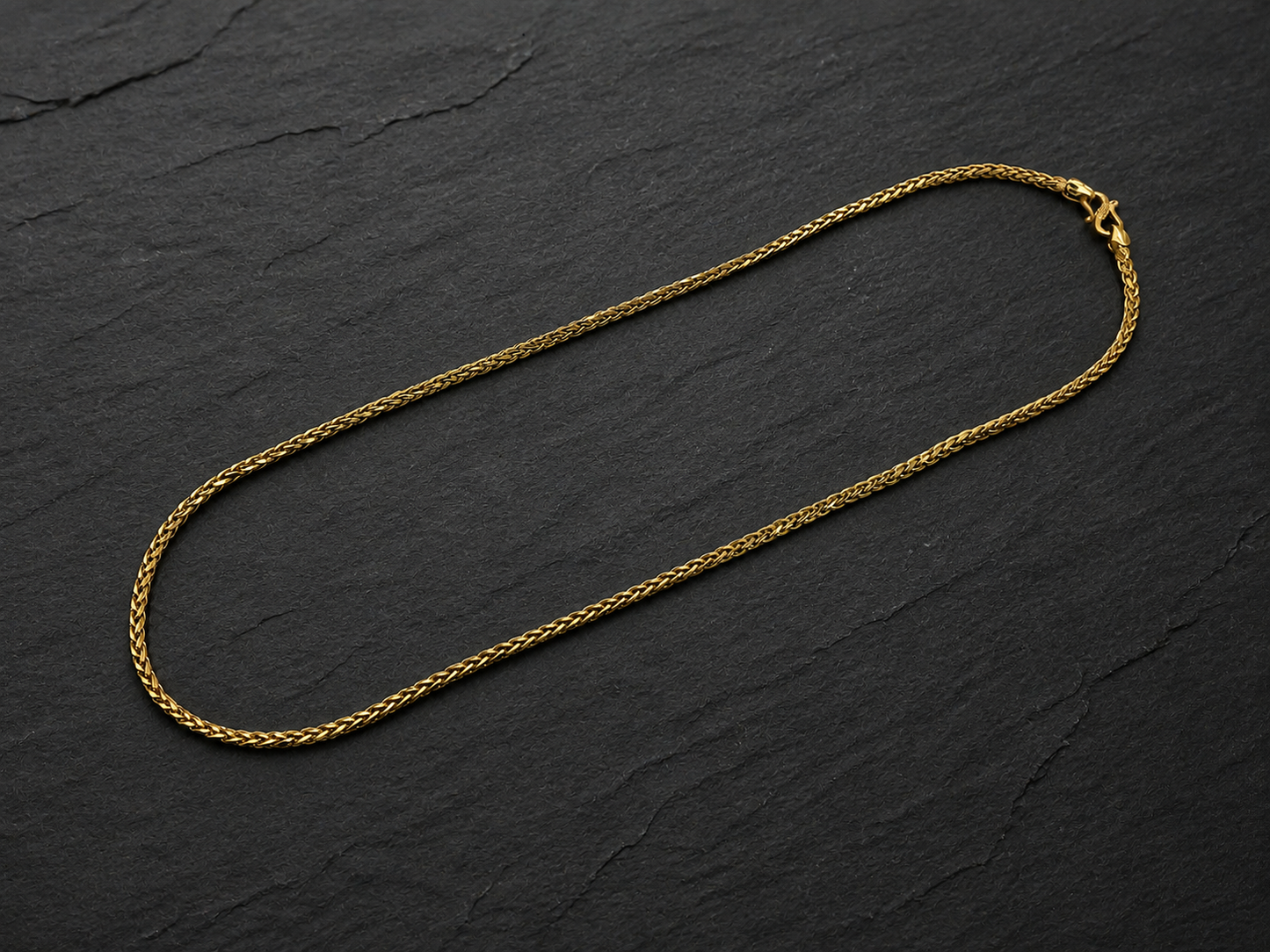 ELITE WHEAT LINK MICRO GOLD PLATED GOLD CHAIN FOR MEN | PREMIUM BRASS WHEAT CHAIN