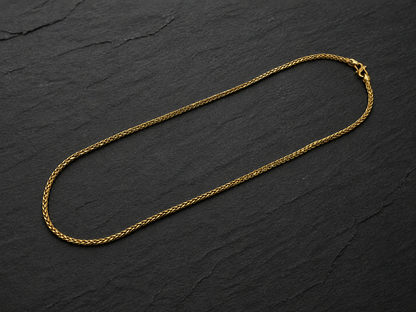 ELITE WHEAT LINK MICRO GOLD PLATED GOLD CHAIN FOR MEN | PREMIUM BRASS WHEAT CHAIN