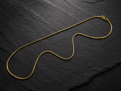 CROWN BRAID MICRO GOLD PLATED GOLD CHAIN FOR MEN | PREMIUM BRASS BRAIDED CHAIN