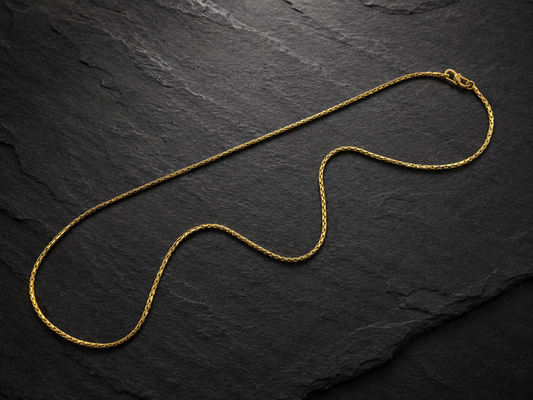 CROWN BRAID MICRO GOLD PLATED GOLD CHAIN FOR MEN | PREMIUM BRASS BRAIDED CHAIN