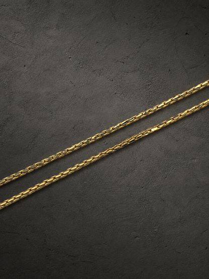 CROWN BRAID MICRO GOLD PLATED GOLD CHAIN FOR MEN | PREMIUM BRASS BRAIDED CHAIN