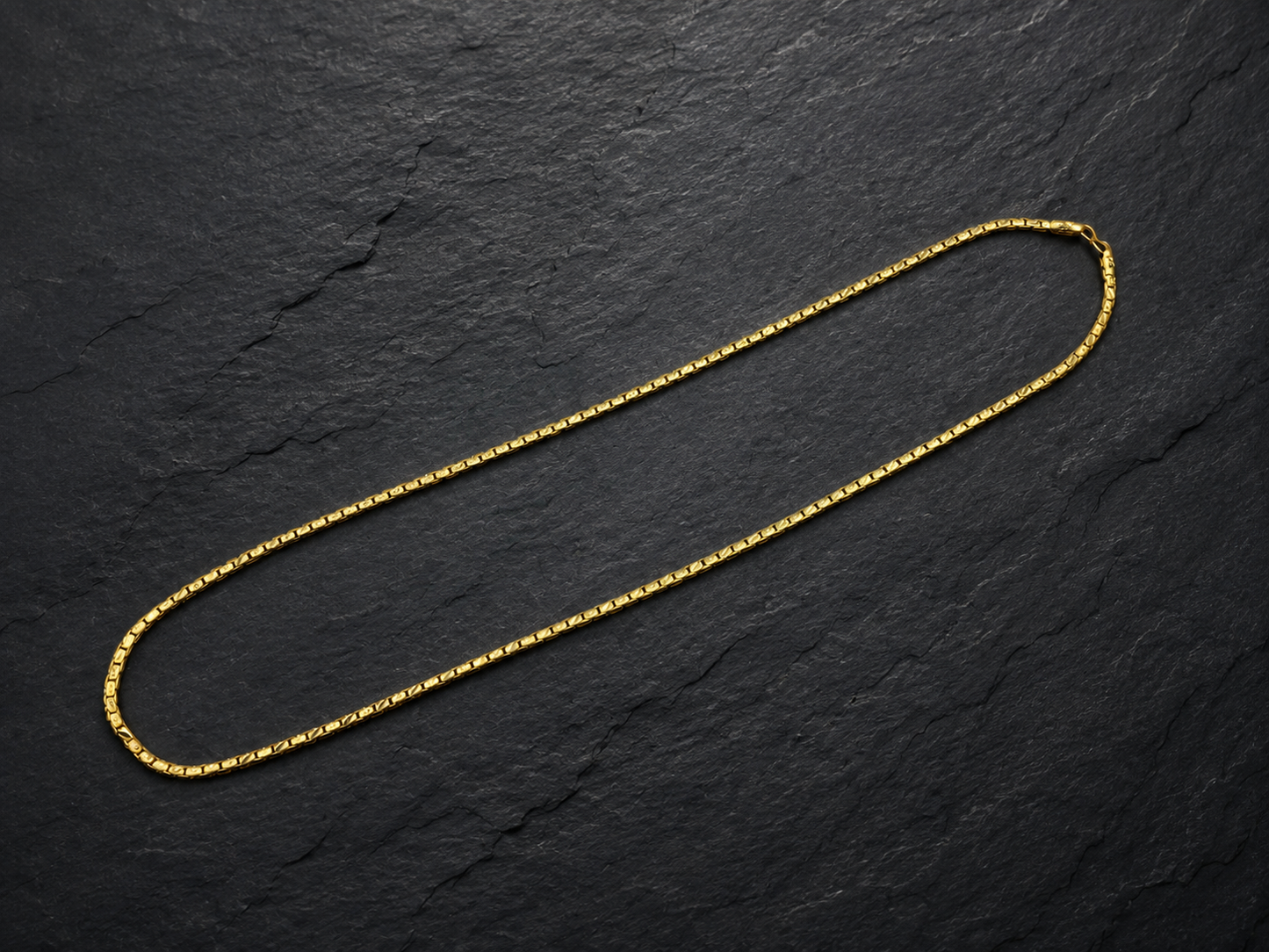 ROYAL GRID MICRO GOLD PLATED GOLD CHAIN FOR MEN | PREMIUM BRASS GRID LINK CHAIN