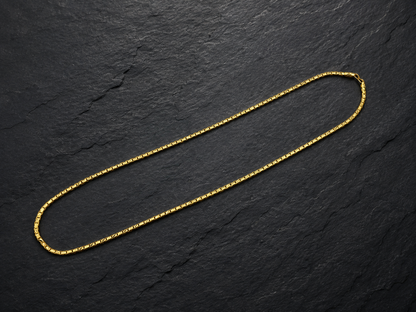 ROYAL GRID MICRO GOLD PLATED GOLD CHAIN FOR MEN | PREMIUM BRASS GRID LINK CHAIN