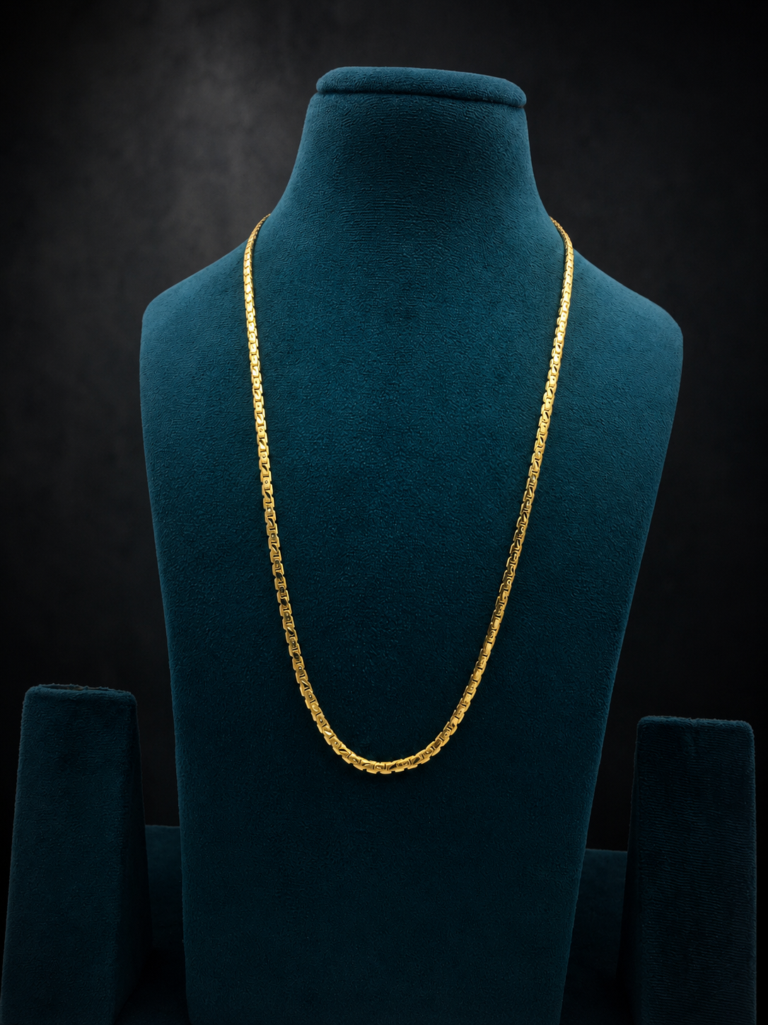 ROYAL GRID MICRO GOLD PLATED GOLD CHAIN FOR MEN | PREMIUM BRASS GRID LINK CHAIN