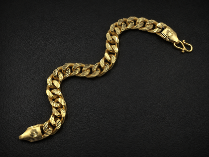 AURIC BOLD CUBAN LINK MICRO GOLD PLATED BRACELET FOR MEN | PREMIUM BRASS CUBAN LINK BRACELET