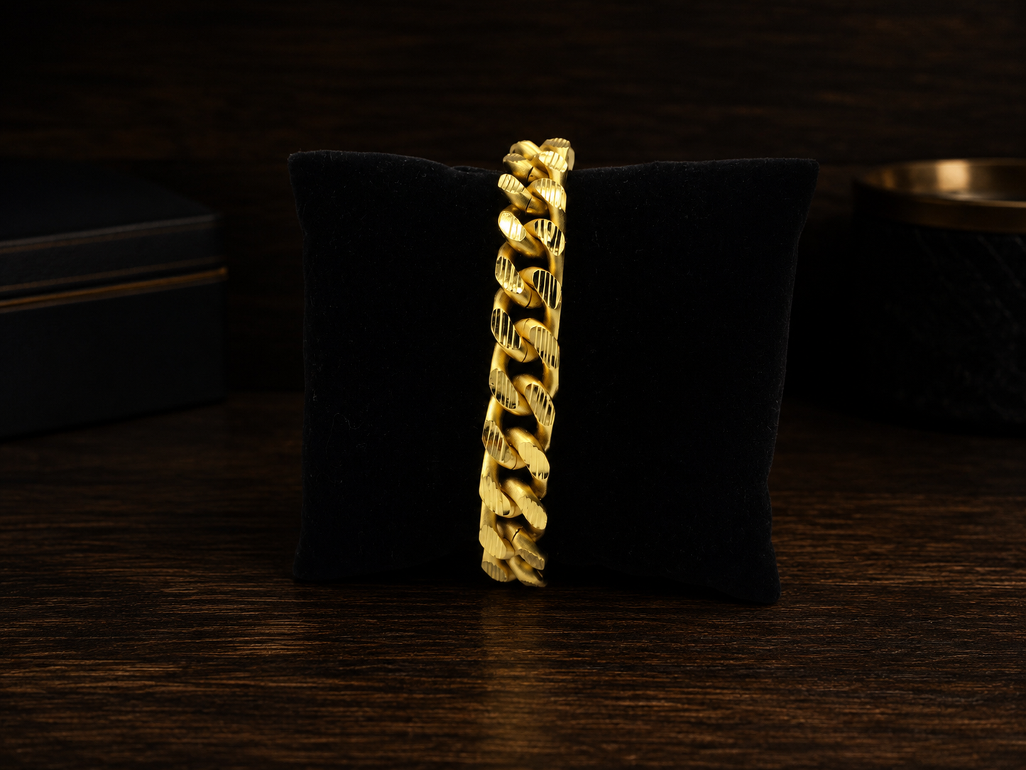 AURIC BOLD CUBAN LINK MICRO GOLD PLATED BRACELET FOR MEN | PREMIUM BRASS CUBAN LINK BRACELET