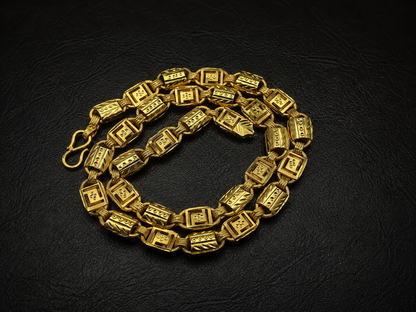 PRIME GEOMETRIC LINK MICRO GOLD PLATED GOLD CHAIN FOR MEN | PREMIUM BRASS GEOMETRIC LINK CHAIN