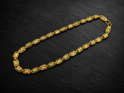 PRIME GEOMETRIC LINK MICRO GOLD PLATED GOLD CHAIN FOR MEN | PREMIUM BRASS GEOMETRIC LINK CHAIN