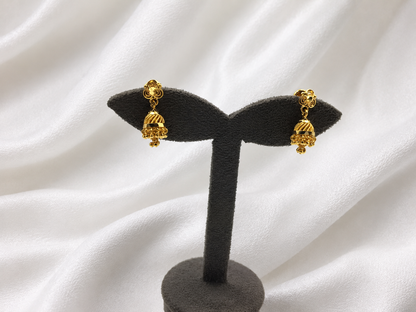 AARADHYA MICRO GOLD PLATED JHUMKI EARRINGS FOR WOMEN | PREMIUM BRASS TRADITIONAL JHUMKA