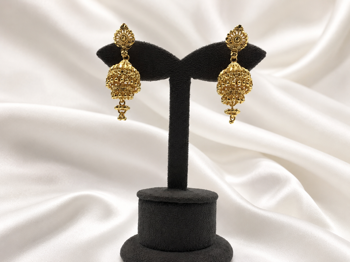 KANISHKA MICRO GOLD PLATED JHUMKI EARRINGS FOR WOMEN | PREMIUM BRASS TRADITIONAL JHUMKA