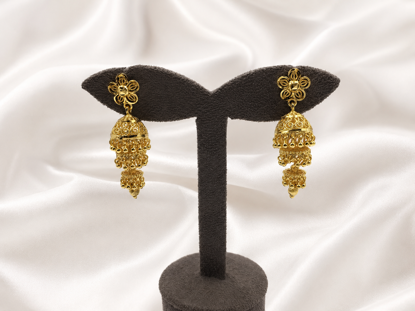 AARVI MICRO GOLD PLATED JHUMKI EARRINGS FOR WOMEN | PREMIUM BRASS TRADITIONAL JHUMKA