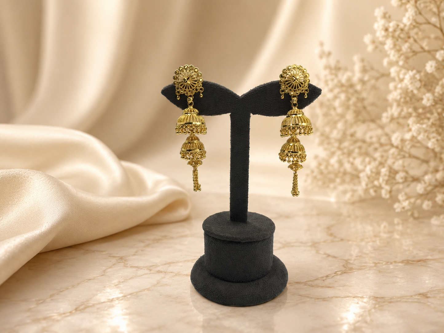 YASHIKA MICRO GOLD PLATED JHUMKI EARRINGS FOR WOMEN | PREMIUM BRASS TRADITIONAL JHUMKA