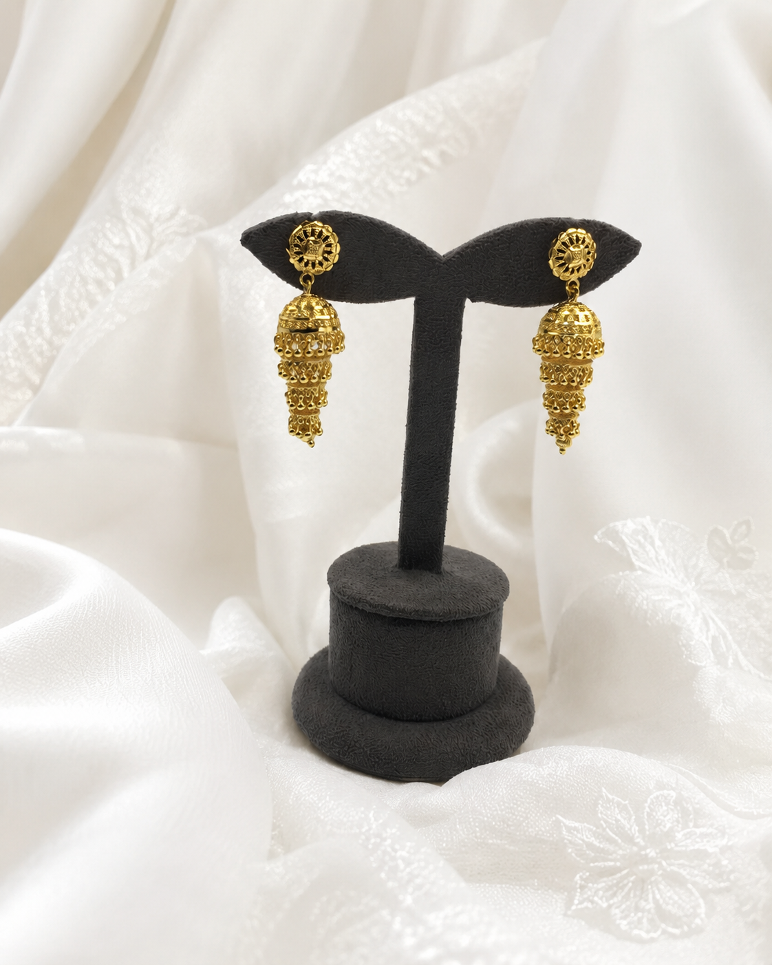 RIDHIMA MICRO GOLD PLATED JHUMKI EARRINGS FOR WOMEN | PREMIUM BRASS TRADITIONAL JHUMKA