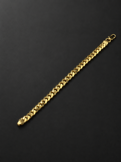ROYAL CUBAN MICRO GOLD PLATED BRACELET FOR MEN | PREMIUM BRASS CUBAN LINK BRACELET