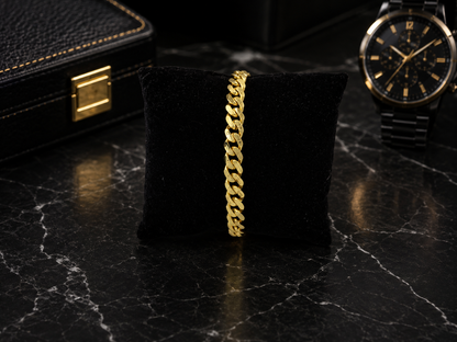 ROYAL CUBAN MICRO GOLD PLATED BRACELET FOR MEN | PREMIUM BRASS CUBAN LINK BRACELET