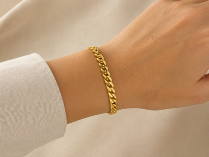 ROYAL CUBAN MICRO GOLD PLATED BRACELET FOR MEN | PREMIUM BRASS CUBAN LINK BRACELET