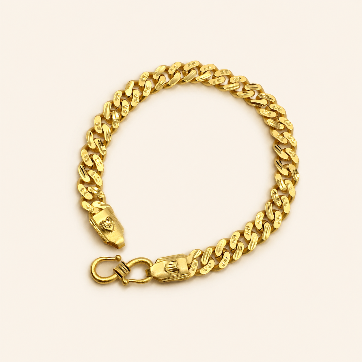 ROYAL CUBAN MICRO GOLD PLATED BRACELET FOR MEN | PREMIUM BRASS CUBAN LINK BRACELET