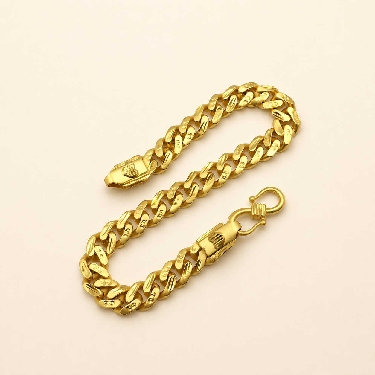ROYAL CUBAN MICRO GOLD PLATED BRACELET FOR MEN | PREMIUM BRASS CUBAN LINK BRACELET