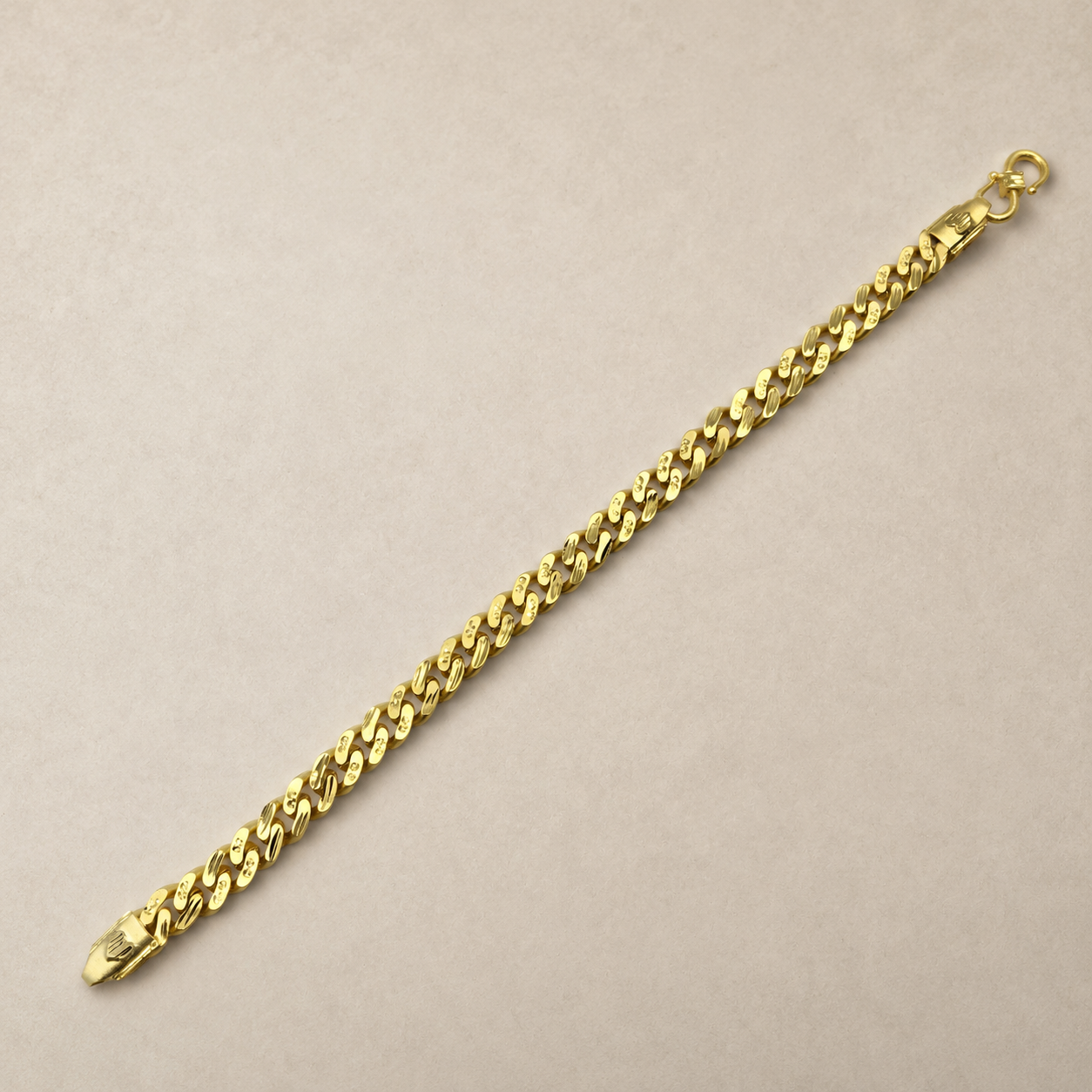 ROYAL CUBAN MICRO GOLD PLATED BRACELET FOR MEN | PREMIUM BRASS CUBAN LINK BRACELET