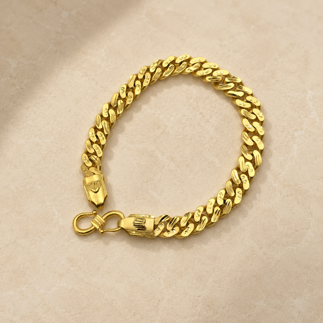 ROYAL CUBAN MICRO GOLD PLATED BRACELET FOR MEN | PREMIUM BRASS CUBAN LINK BRACELET