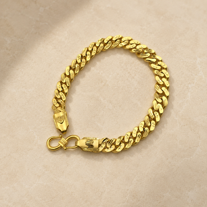 ROYAL CUBAN MICRO GOLD PLATED BRACELET FOR MEN | PREMIUM BRASS CUBAN LINK BRACELET