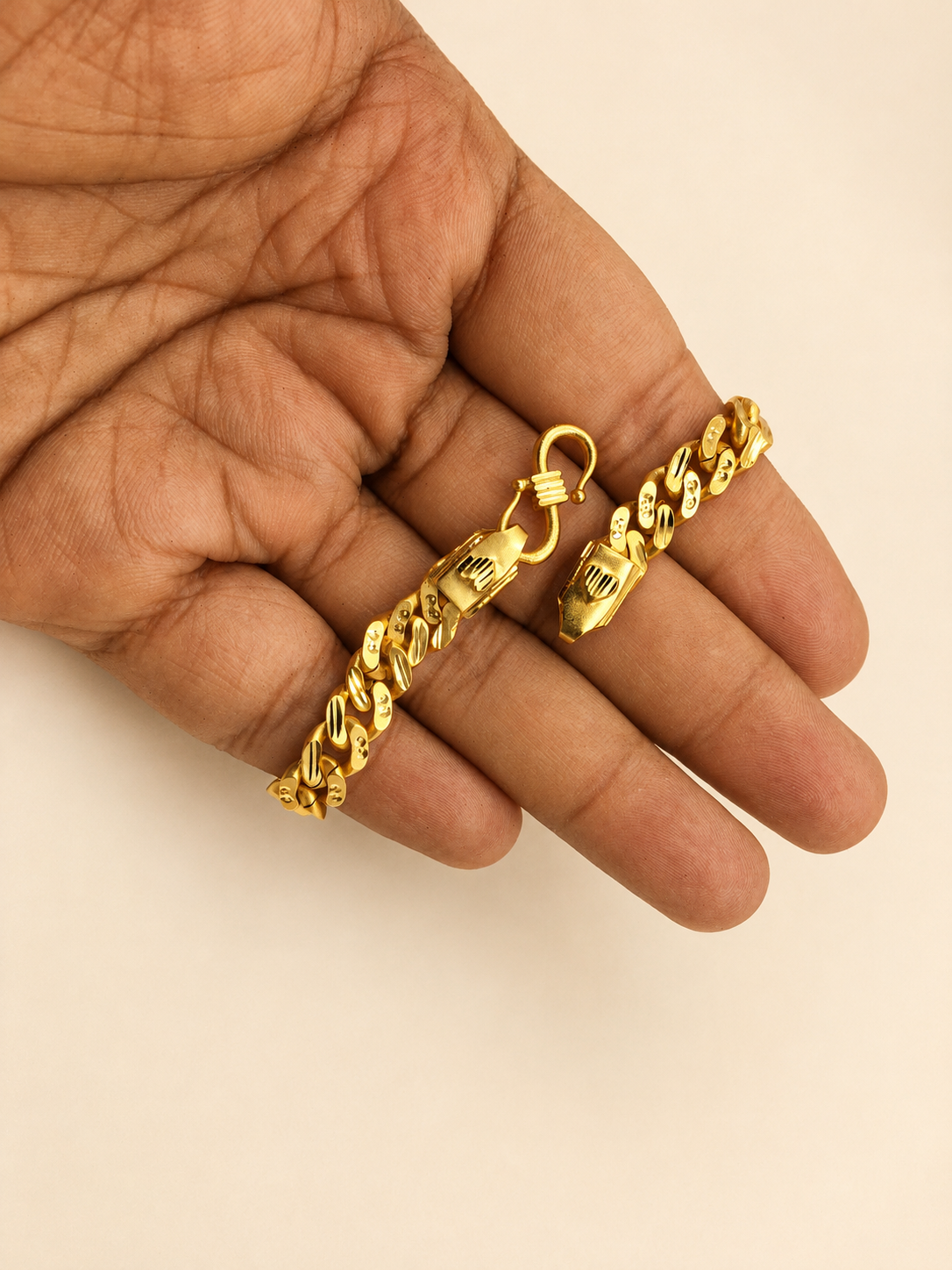 ROYAL CUBAN MICRO GOLD PLATED BRACELET FOR MEN | PREMIUM BRASS CUBAN LINK BRACELET