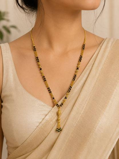 MANGALYA TARINI MICRO GOLD PLATED MANGALSUTRA FOR WOMEN | TRADITIONAL GOLD FINISH MANGALSUTRA